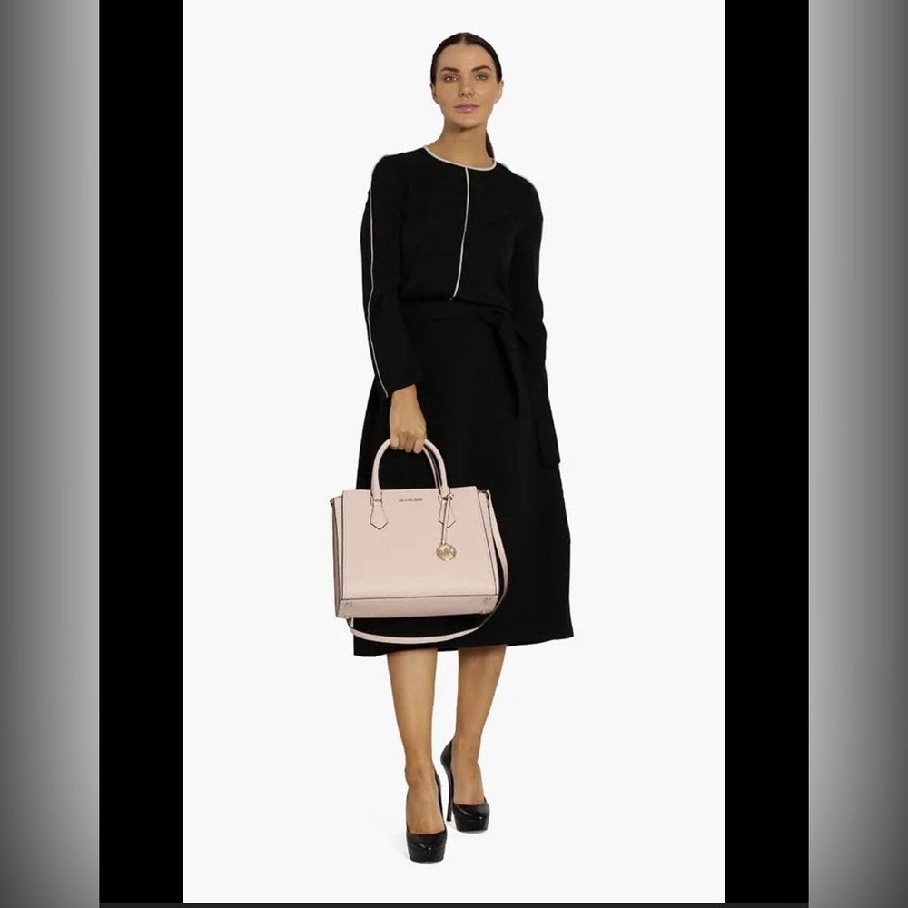 MICHAEL KORS- HOPE- large leather satchel handbag powder blush